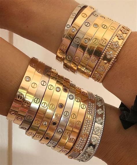 cartier bracelet stack ideas